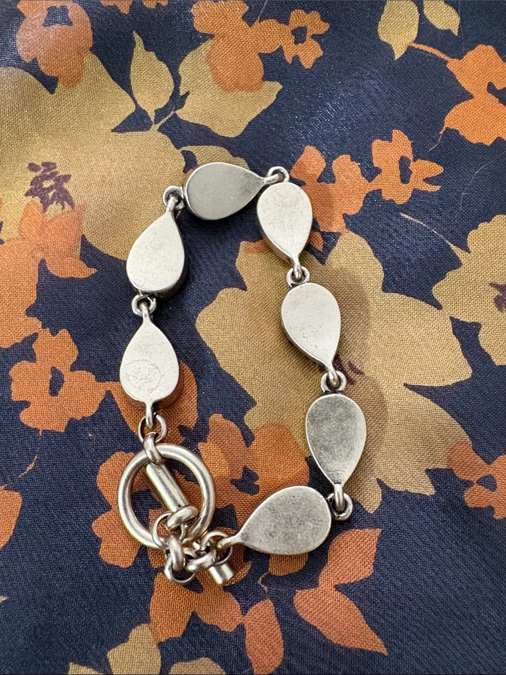 Kenneth Cole Teardrop Multi-Stone Bracelet in White, Brown & Mother-of-pearl